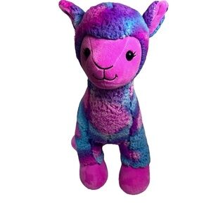 Build A Bear Pink Purple Llama Plush Tie Dye Cotton Candy Stuffed AnimalBAB Toy
